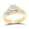 14kt Yellow Gold Round Diamond Bridal Wedding Ring Band Set 1/5 Cttw