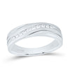 10k White Gold Mens Round Diamond Channel-set Wedding Anniversary Band 1/4 Cttw