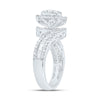 10kt White Gold Round Diamond Square Bridal Wedding Engagement Ring 1-1/4 Cttw