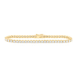 10kt Yellow Gold Womens Round Diamond Tennis Bracelet 1 Cttw