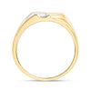 10kt Two-tone Gold Mens Round Diamond Wedding Band Ring 1/8 Cttw