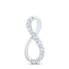 10kt White Gold Womens Round Diamond Infinity Pendant 1/10 Cttw