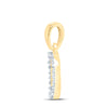 10kt Yellow Gold Womens Round Diamond D Initial Letter Pendant 1/10 Cttw