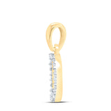 10kt Yellow Gold Womens Round Diamond D Initial Letter Pendant 1/10 Cttw