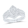 10kt White Gold Round Diamond Bridal Wedding Ring Band Set 1/5 Cttw