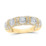 10kt Yellow Gold Womens Round Diamond Band Ring 1 Cttw