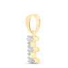 10kt Yellow Gold Womens Round Diamond E Initial Letter Pendant 1/20 Cttw