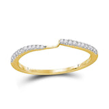 14kt Yellow Gold Womens Round Diamond 2-stone Wedding Band 1/8 Cttw