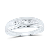 10kt White Gold Mens Round Diamond Wedding Band Ring 1/4 Cttw