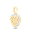 10kt Yellow Gold Womens Round Diamond Nugget Heart Pendant 1/12 Cttw
