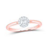 10kt Rose Gold Womens Round Diamond Solitaire Stackable Band Ring 1/5 Cttw