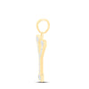 10kt Yellow Gold Womens Round Diamond Initial Y Letter Pendant 1/12 Cttw