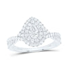 14kt White Gold Pear Diamond Halo Bridal Wedding Engagement Ring 1 Cttw