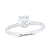 14kt White Gold Round Diamond Solitaire Bridal Wedding Engagement Ring 1 Cttw