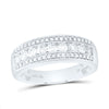 14kt White Gold Mens Round Diamond Band Ring 1 Cttw