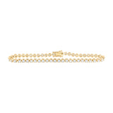 14kt Yellow Gold Womens Round Diamond Classic Tennis Bracelet 4 Cttw