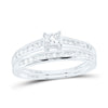 10kt White Gold Princess Diamond Bridal Wedding Ring Band Set 1/2 Cttw