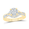 10kt Yellow Gold Round Diamond Bridal Wedding Ring Band Set 3/8 Cttw
