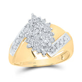 10kt Yellow Gold Womens Round Diamond Cluster Ring 1/2 Cttw