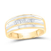 10kt Yellow Gold Mens Round Diamond 5-stone Wedding Ring 1/4 Cttw