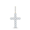 14kt Yellow Gold Mens Round Diamond Cross Charm Pendant 3/4 Cttw