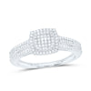 10kt White Gold Round Diamond Cluster Bridal Wedding Engagement Ring 1/4 Cttw