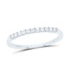 14kt White Gold Womens Round Diamond Wedding Anniversary Band Ring 1/6 Cttw