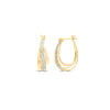 10kt Yellow Gold Womens Round Diamond Hoop Earrings 1/10 Cttw