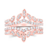 14kt Rose Gold Womens Round Diamond Wrap Enhancer Wedding Band 1 Cttw