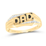 10kt Yellow Gold Mens Round Diamond Dad Father Ring .01 Cttw