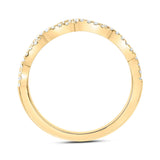 14kt Yellow Gold Womens Round Diamond Twist Stackable Band Ring 1/4 Cttw