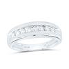 10kt White Gold Mens Round Diamond Single Row Wedding Anniversary Band Ring 1/2 Cttw