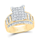 10kt Yellow Gold Princess Diamond Bridal Wedding Engagement Ring 2 Cttw