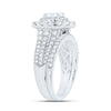 14kt White Gold Oval Diamond Halo Bridal Wedding Ring Band Set 2 Cttw