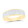 10kt Yellow Gold Womens Round Diamond Pave Band Ring 1/2 Cttw