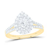14kt Yellow Gold Pear Diamond Halo Bridal Wedding Engagement Ring 1 Cttw