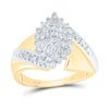 10kt Yellow Gold Womens Round Diamond Cluster Ring 1/2 Cttw