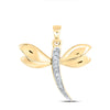 10kt Yellow Gold Womens Round Diamond Butterfly Pendant .03 Cttw