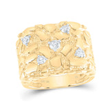 10kt Yellow Gold Mens Round Diamond Nugget Ring 5/8 Cttw