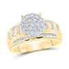 10kt Yellow Gold Round Diamond Cluster Bridal Wedding Engagement Ring 1 Cttw