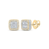 10kt Yellow Gold Baguette Diamond Square Earrings 1/2 Cttw