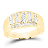 10kt Yellow Gold Mens Round Diamond Wedding Channel Set Band Ring 1 Cttw
