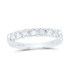 14kt White Gold Womens Round Diamond Single Row Machine-set Wedding Band 1/2 Cttw