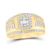 14kt Yellow Gold Mens Baguette Diamond Square Cluster Ring 1 Cttw