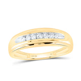10kt Yellow Gold Mens Round Diamond Wedding Channel-set Band Ring 1/4 Cttw