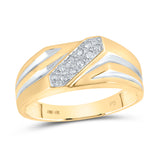 10kt Yellow Gold Mens Round Diamond Band Ring 1/10 Cttw