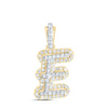 10kt Yellow Gold Womens Round Diamond E Initial Letter Pendant 1/5 Cttw