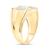 10kt Yellow Gold Mens Round Diamond Cluster Ring 1/4 Cttw
