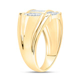 10kt Yellow Gold Mens Round Diamond Cluster Ring 1/4 Cttw