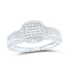 10kt White Gold Round Diamond Cluster Bridal Wedding Engagement Ring 1/10 Cttw